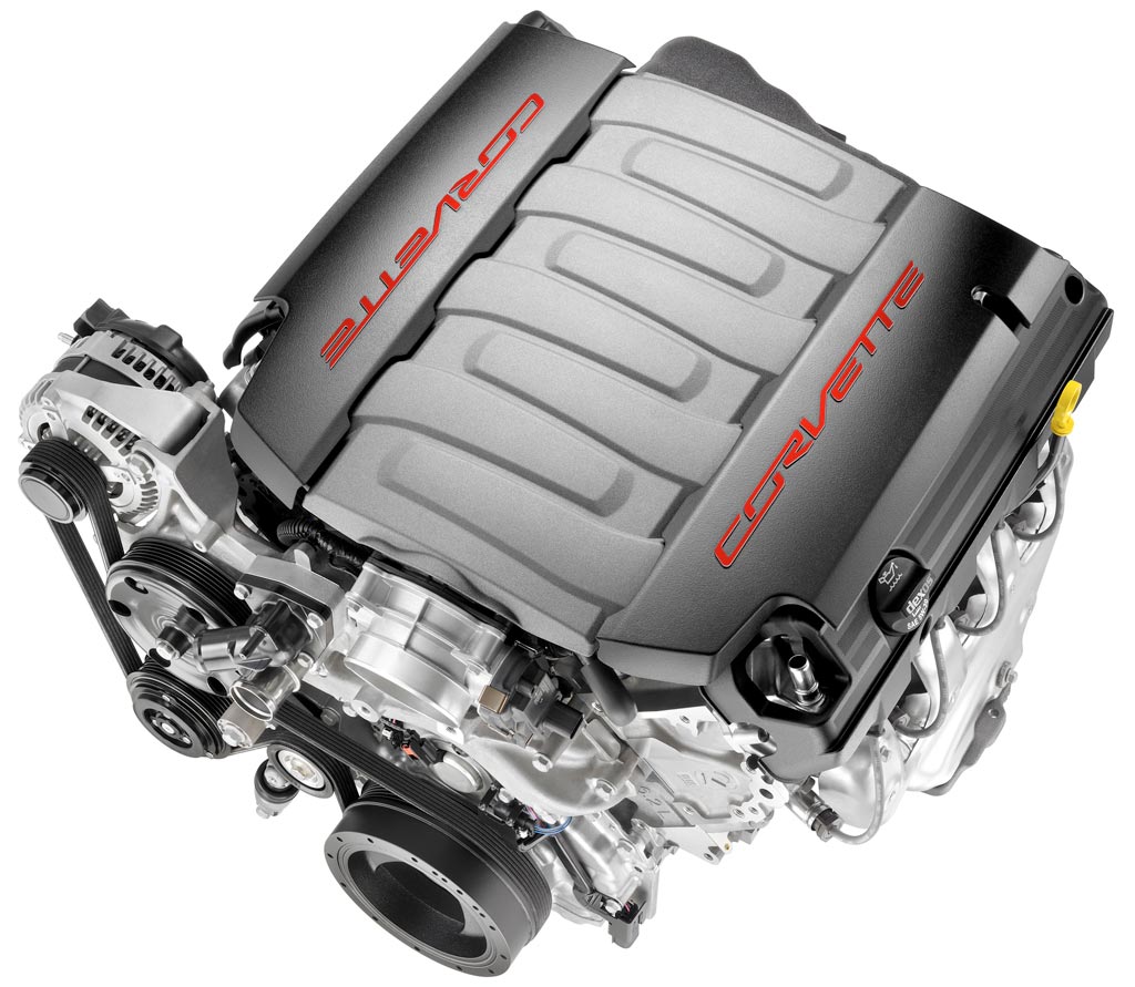 2014 Corvette C7 LT1 Engine, Front - Top View