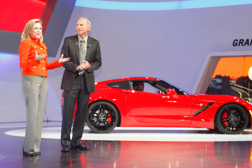 Chevrolet and Cadillac Europe President and Managing Director Susan Docherty and Corvette Chief Engineer Tadge Juechter with the 2014 Corvette Stingray Convertible