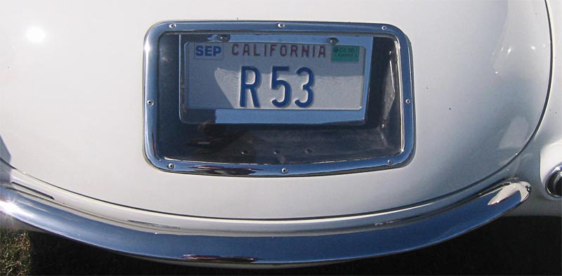 1953 Chevrolet Corvette license plate