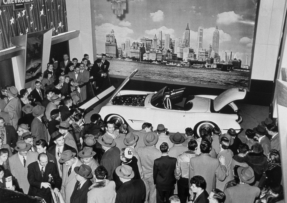 January 17, 1953: Chevrolet Corvette EX-122 on Display