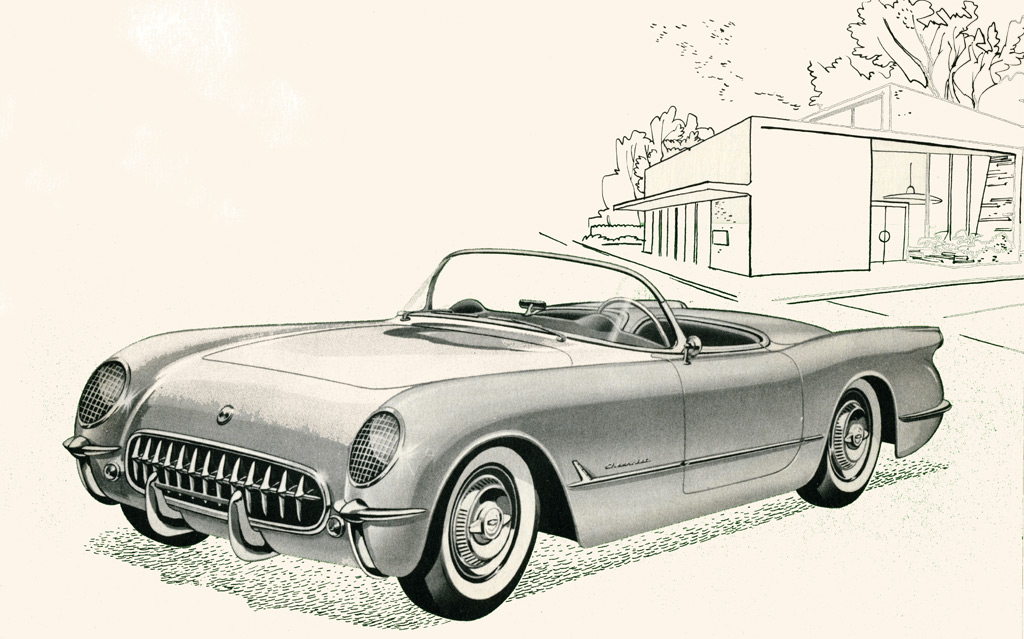 1954 Chevrolet Corvette Brochure Illustration