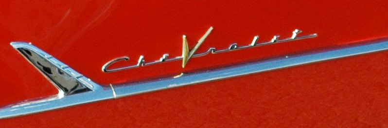 1955 Chevrolet Corvette front fender emblem