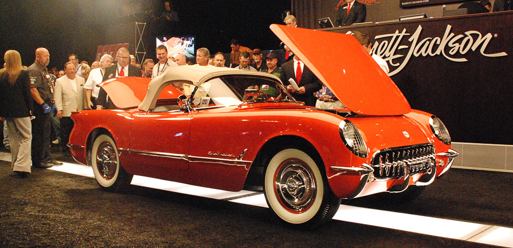 1955 Corvette C1 at Barrett Jackson auction. Color: Gypsy Red