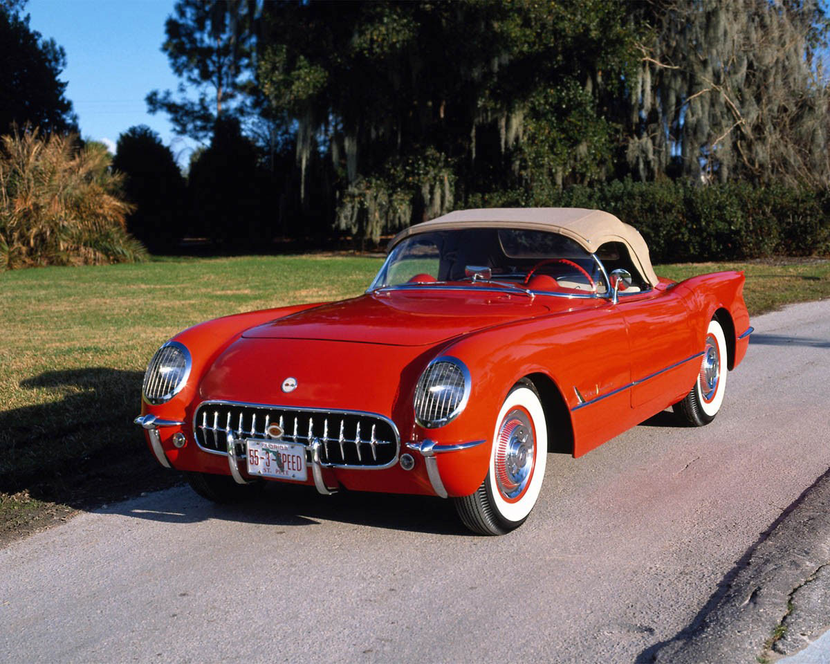 1955 Corvette in Gypsy Red, Three Speed Manual Transmission