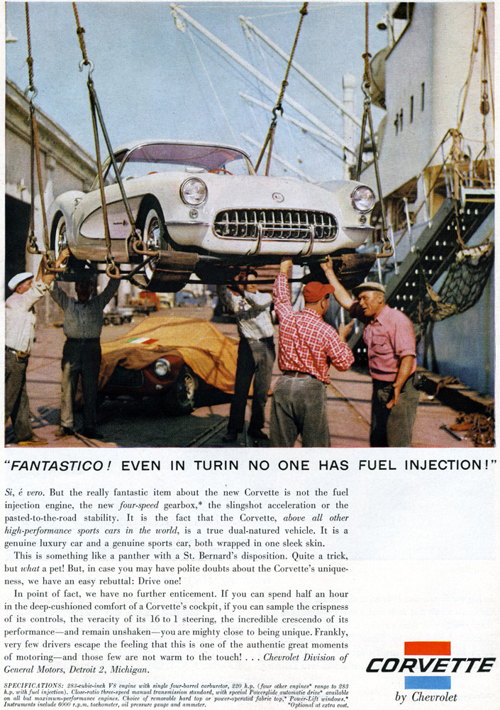 1957 Chevrolet Corvette C1 Fuel Injection Print Advertisement