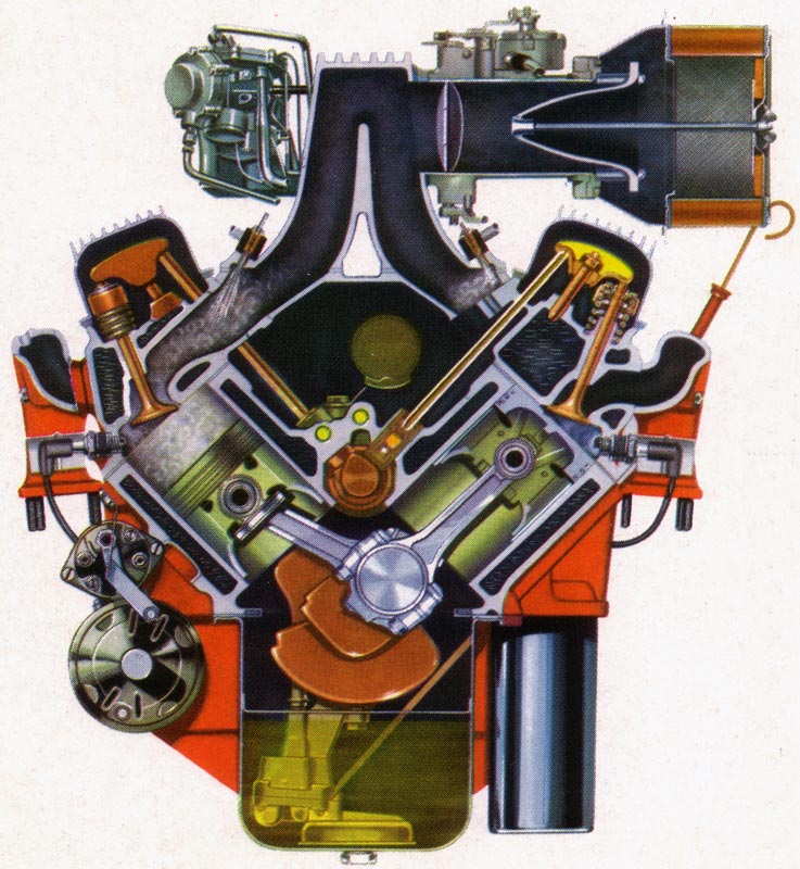 1957 Corvette Fuel Injection cutaway drawing