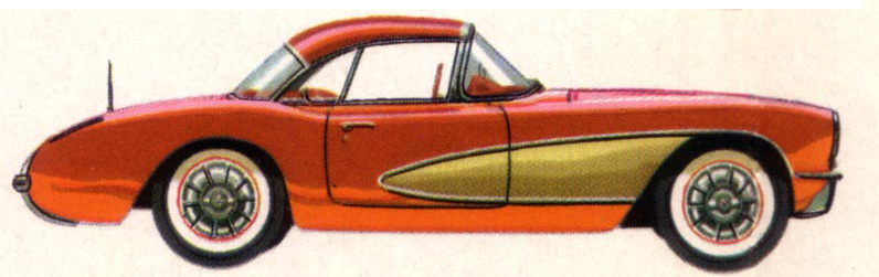 1957 Chevrolet Corvette with Hard Top (brochure illustration)