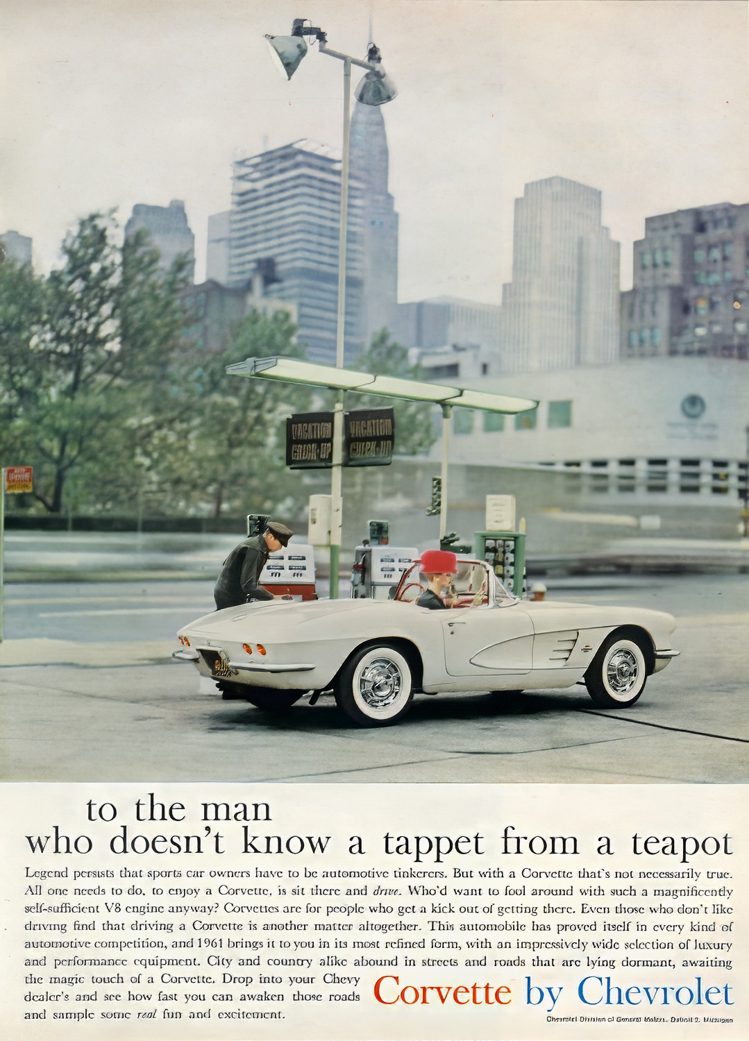 1961 Corvette magazine print ad