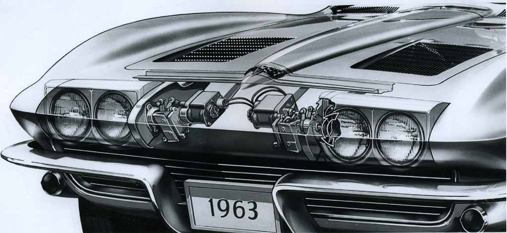 1963 Chevrolet Corvette headlight Drawing