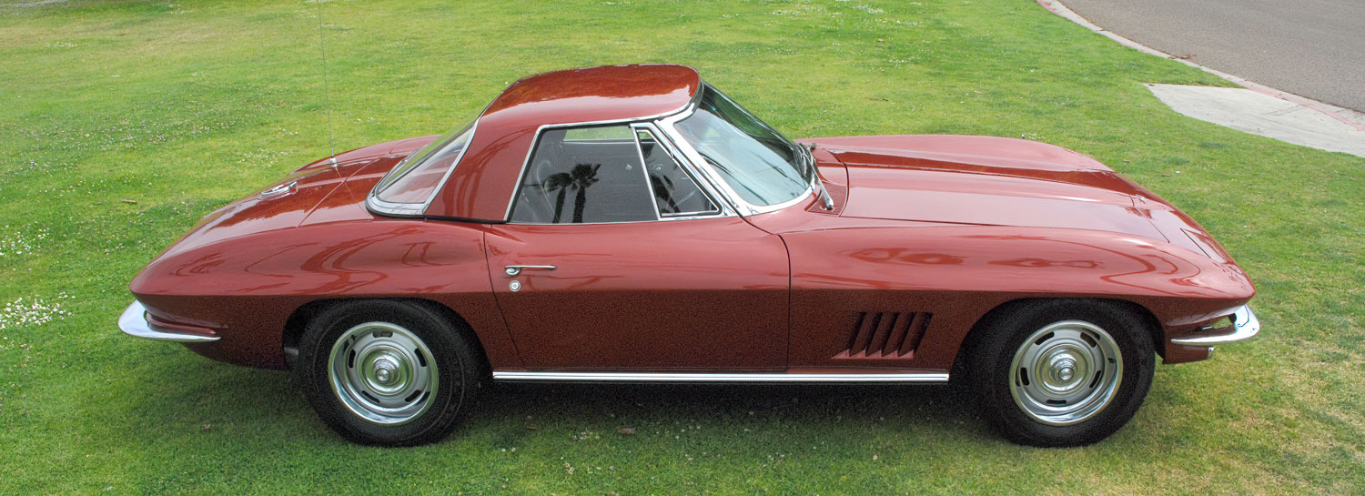 1967 Corvette Convertible with Hardtop in Maroon Red