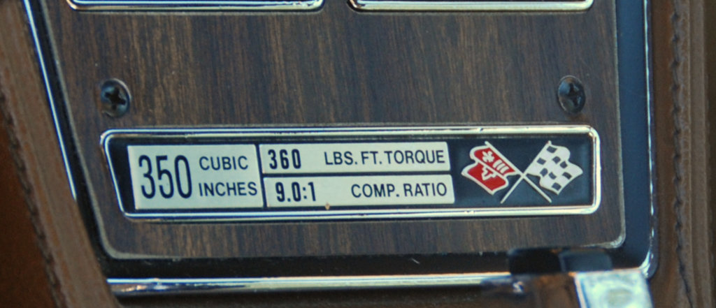 1972 Corvette Engine Specifications Plate