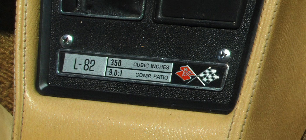 1976 Corvette Engine Dash Plaque