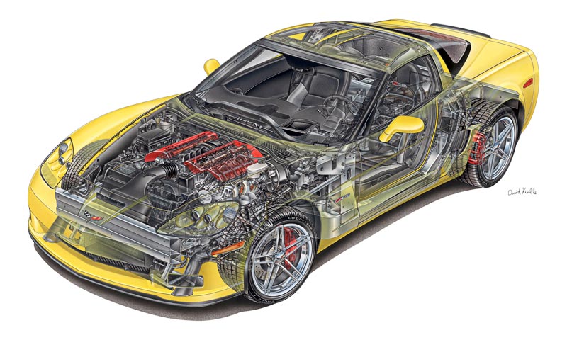 2006 Chevrolet Corvette Z06 - David Kimble Cutaway Illustration