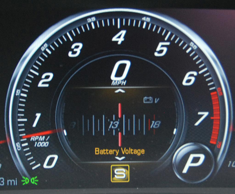 2016 Chevrolet Corvette Battery Voltage Gauge