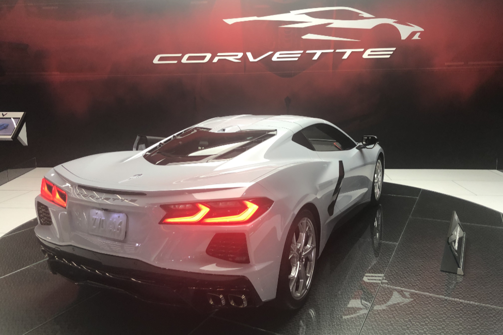 2020 Corvette C8 in Ceramic Matrix Gray Metallic on Display at the LA Auto Show