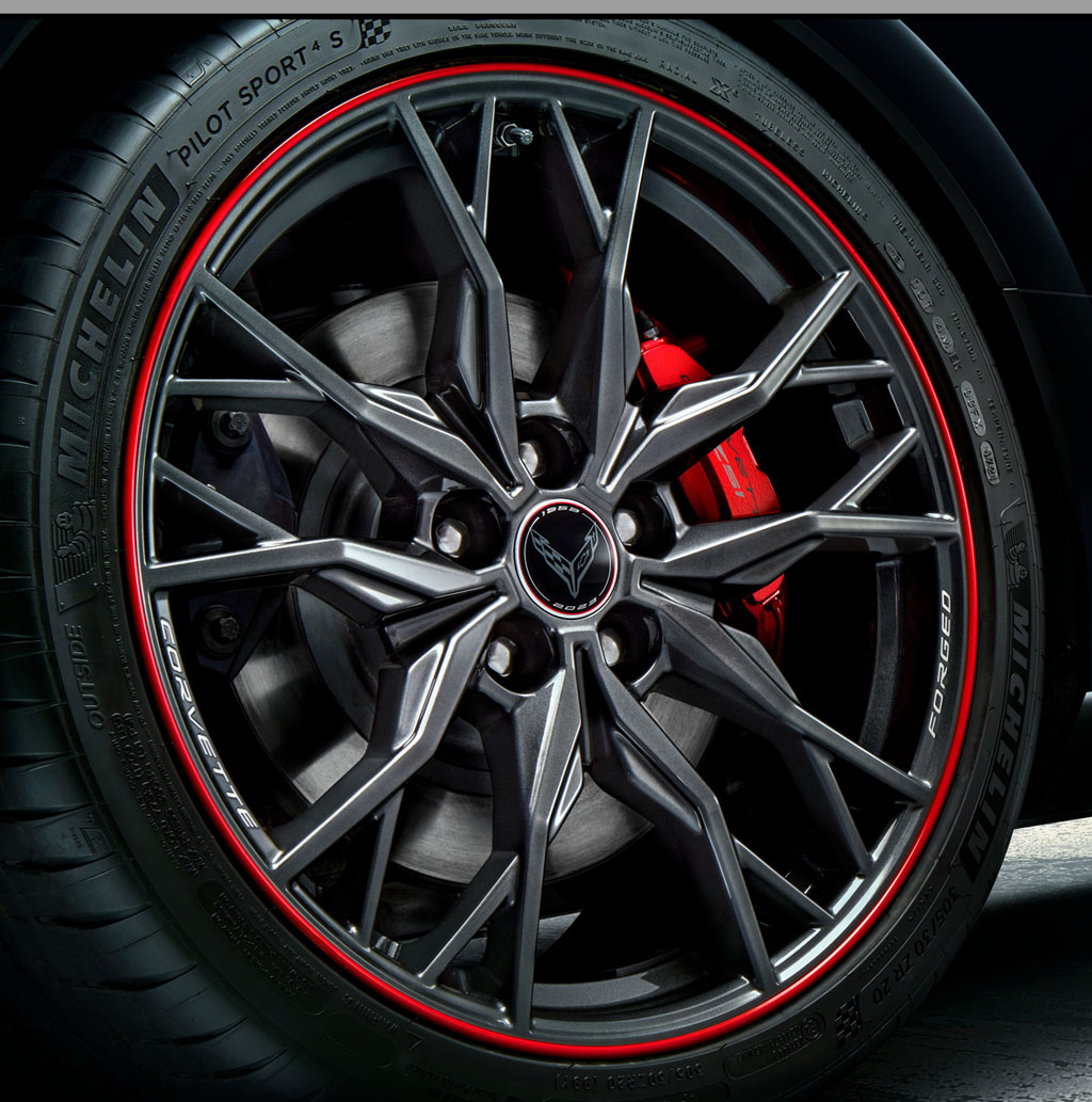 2023 Chevrolet Corvette Stingray 70th Anniversary commemorative wheel center caps