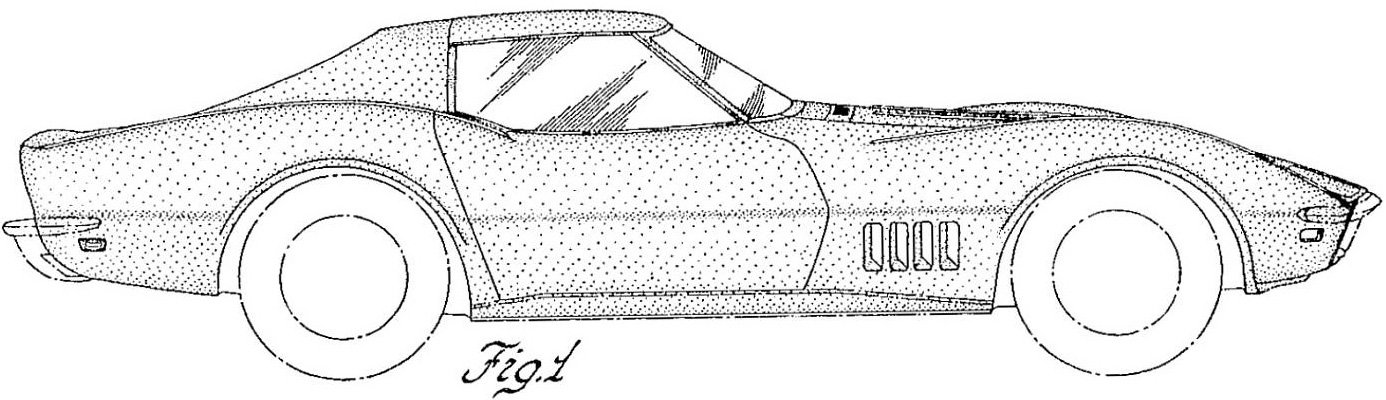 C3 Corvette Side View Patent Drawing