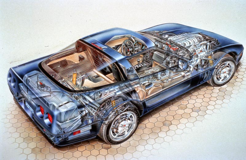 Corvette ZR-1 Cutaway drawing