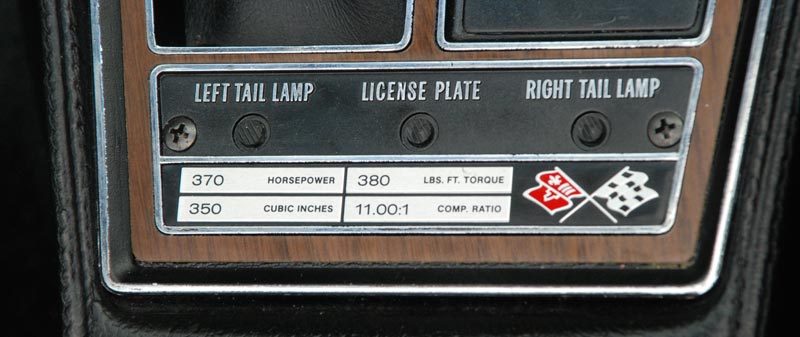 1970 Chevrolet Corvette LT-1 engine plaque