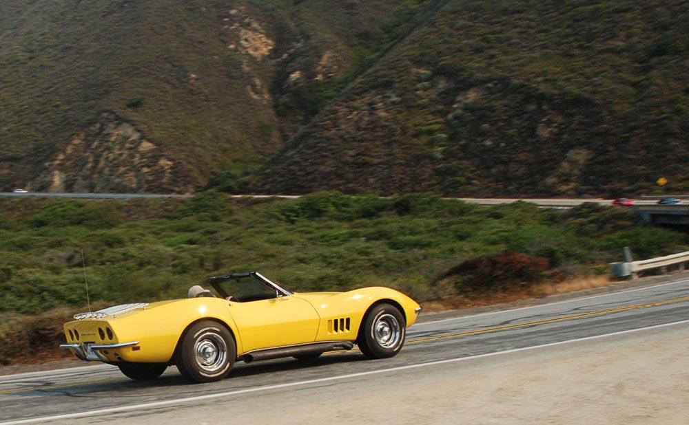 1968 Corvette is at home on Highway 1 in Big Sur California